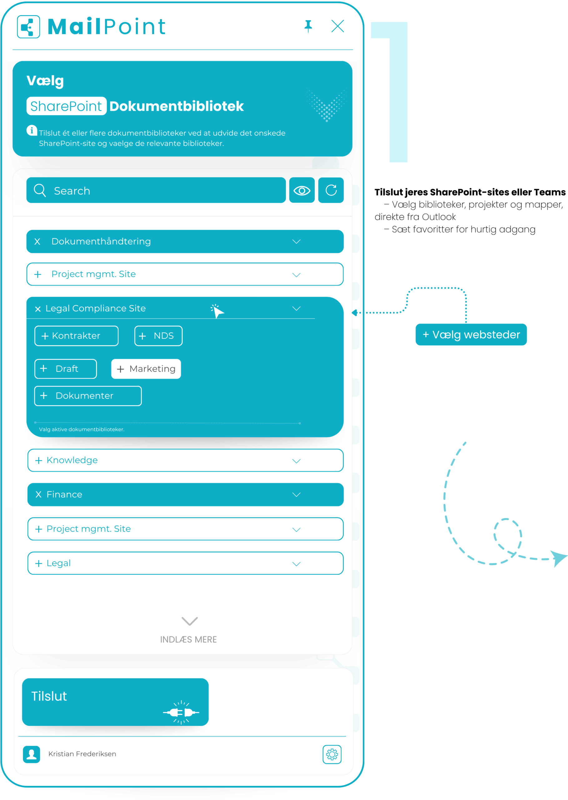Forbind Outlook til SharePoint og Teams med MailPoint
